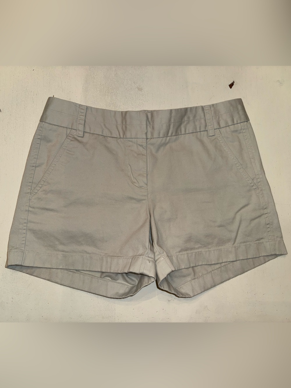 J. Crew Women’s Flat-Front Chino Shorts - Light Gray